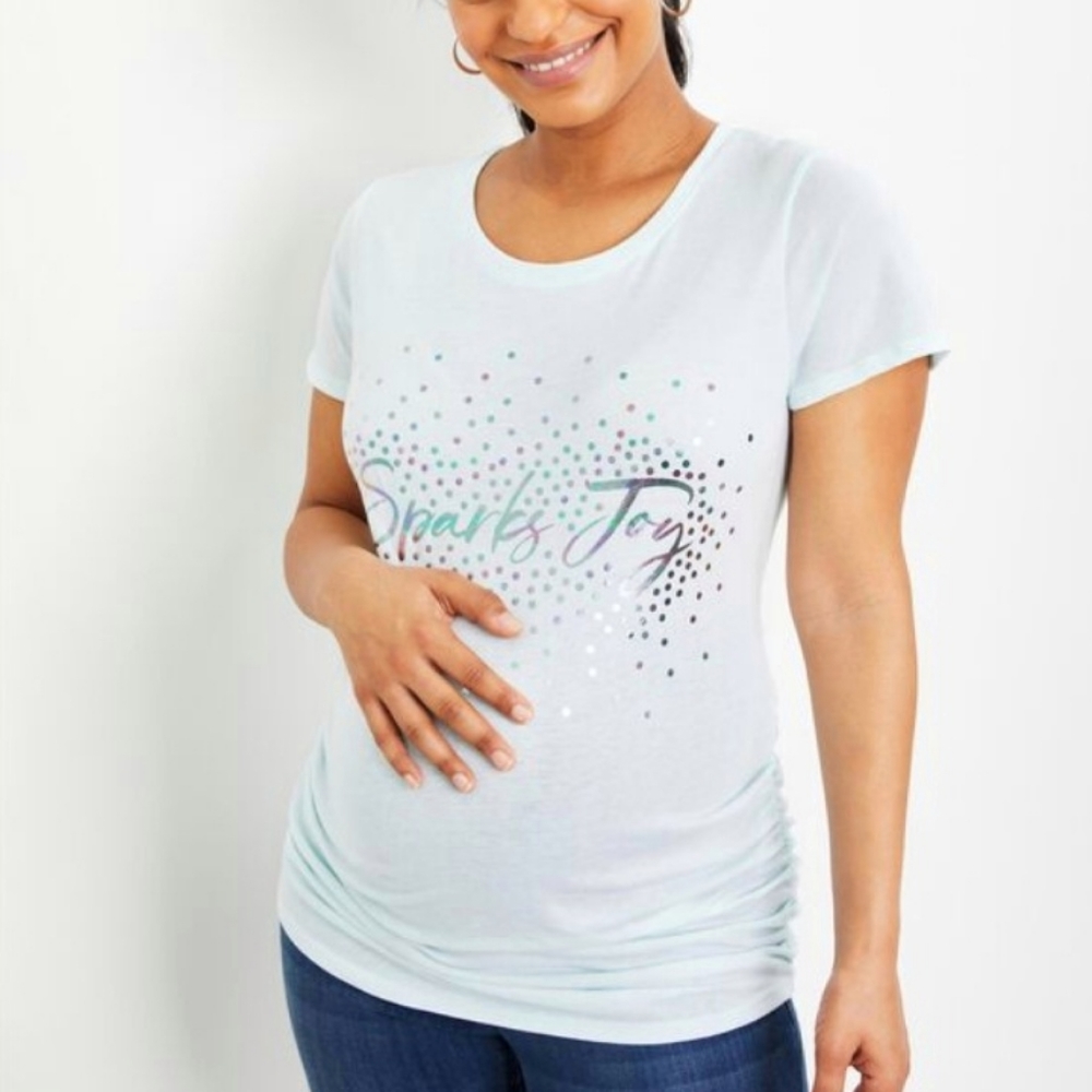 Motherhood Sparks Joy Maternity Graphic Tee